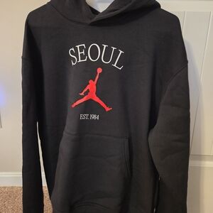 Black Hoodie with Red Graphic